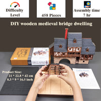 Fawlty Manor – Bridge Dwelling – 28mm Scale Model Kit - Medieval European - Fantasy Tavern – 465 pieces – Model Building Kits for Adults – 3D Puzzle – DIY – Fantasy Terrain