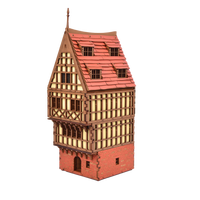 Medieval European Row House – 28mm Scale Terrain - 239 pieces – Model Kits For Adults – Tabletop Gaming – Miniature Terrain - DnD 3d Terrain - Wooden Puzzle