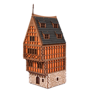 Medieval European Row House – 28mm Scale Terrain - 239 pieces – Model Kits For Adults – Tabletop Gaming – Miniature Terrain - DnD 3d Terrain - Wooden Puzzle