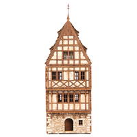 Creaky Timbers – Medieval European Row House – 28mm Scale Terrain - 239 pieces – Model Kits For Adults – Tabletop Gaming – Miniature Terrain - DnD 3d Terrain - Wooden Puzzle