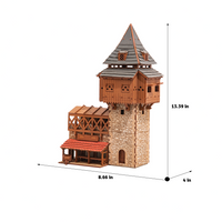 The Eyrie – Medieval Castle Guard Tower – 28mm Scale Terrain Kit – 313 Pieces - Wooden Puzzle For Adults – MDF Terrain Kits - Wooden Puzzles for Adults - Weathered