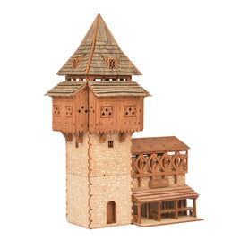 The Eyrie – Medieval Castle Guard Tower – 28mm Scale Terrain Kit – 313 Pieces - Wooden Puzzle For Adults – MDF Terrain Kits - Wooden Puzzles for Adults - Weathered