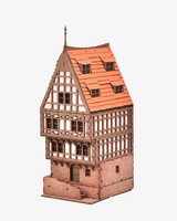 Medieval European Row House – 28mm Scale Terrain - 239 pieces – Model Kits For Adults – Tabletop Gaming – Miniature Terrain - DnD 3d Terrain - Wooden Puzzle