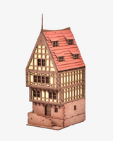 Medieval European Row House – 28mm Scale Terrain - 239 pieces – Model Kits For Adults – Tabletop Gaming – Miniature Terrain - DnD 3d Terrain - Wooden Puzzle