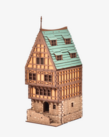 Medieval European Row House – 28mm Scale Terrain - 239 pieces – Model Kits For Adults – Tabletop Gaming – Miniature Terrain - DnD 3d Terrain - Wooden Puzzle