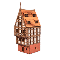 Medieval European Row House – 28mm Scale Terrain - 239 pieces – Model Kits For Adults – Tabletop Gaming – Miniature Terrain - DnD 3d Terrain - Wooden Puzzle