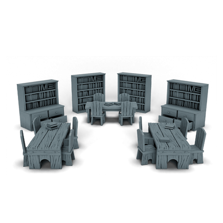 28mm Library Bundle - 3D Printed, Table Top Miniature - DnD Minis - Scatter Decor